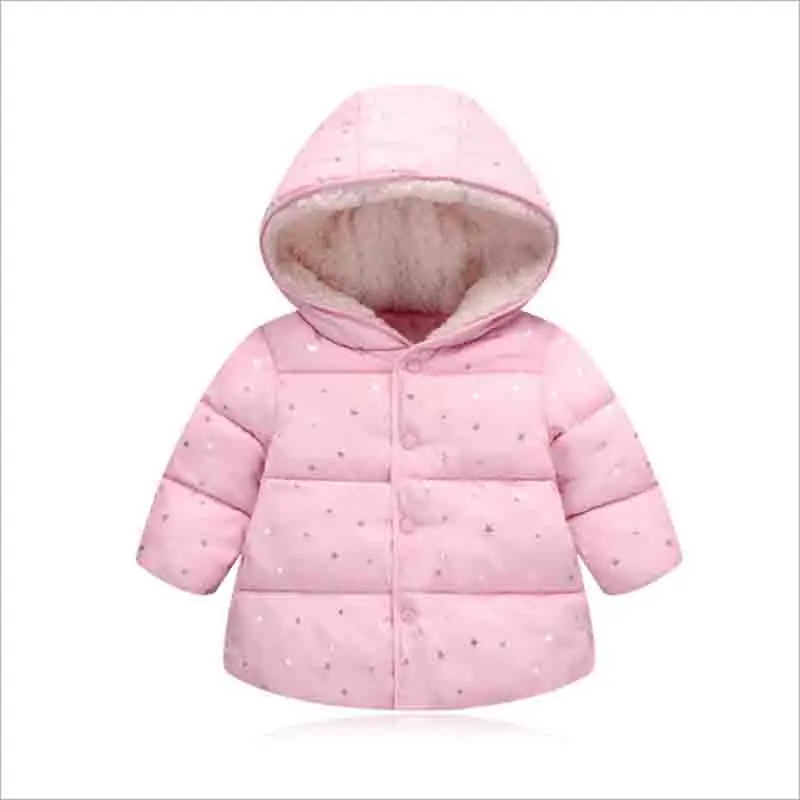 BibiCola/зимняя куртка для девочек Новинка года, детское зимнее пальто с капюшоном для девочек ветрозащитная детская пуховая хлопковая теплая куртка с длинными рукавами - Цвет: Розовый