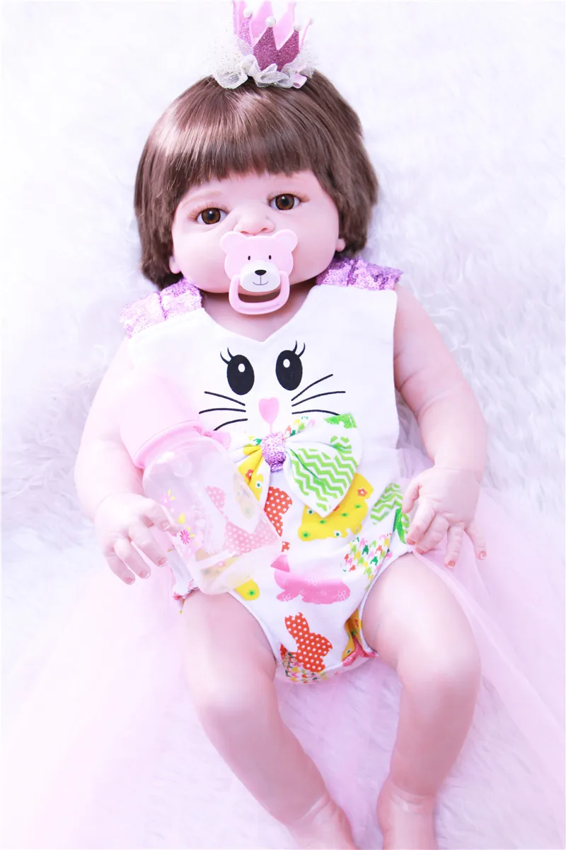 Bebe 2" возрождается младенцы куклы силиконовые возрождается девочка куклы и игрушки подарок Boneca реборн силиконовая COMPLETA корни волос bonecas