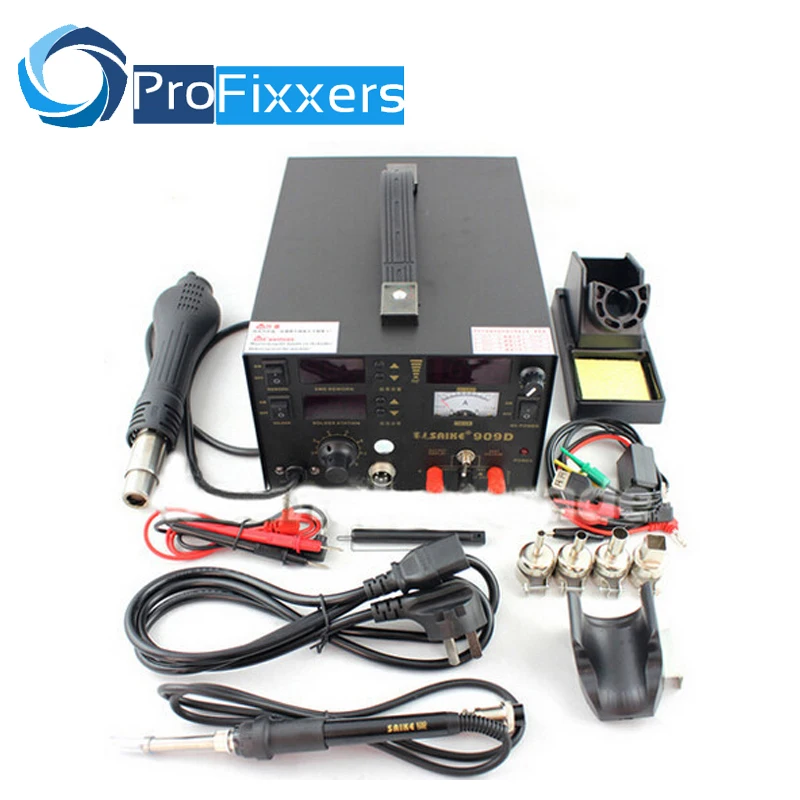 high qualkity 3 in 1 Saike 909d Hot air guns soldering station power supply 3 in 1 multi-function 220V or 110V