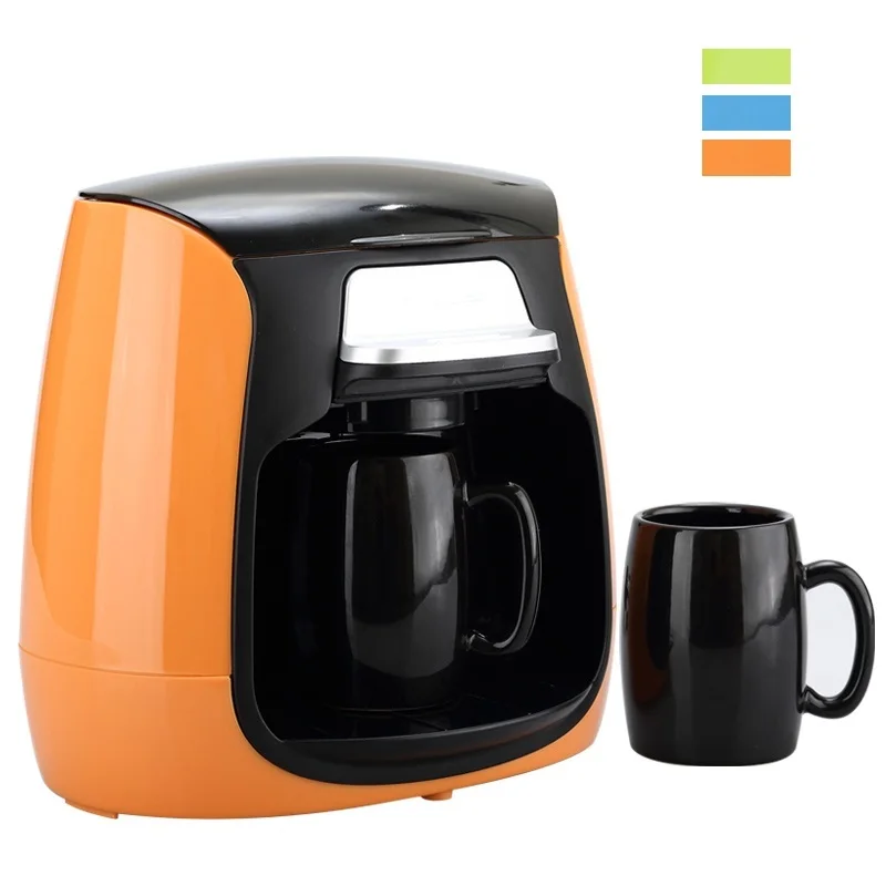 DMWD 1 Cup / 2 Cups Mini Drip Type Coffee Machine Automatic American Coffee Maker With Ceramic Mug Cup Home Tea Maker 220V