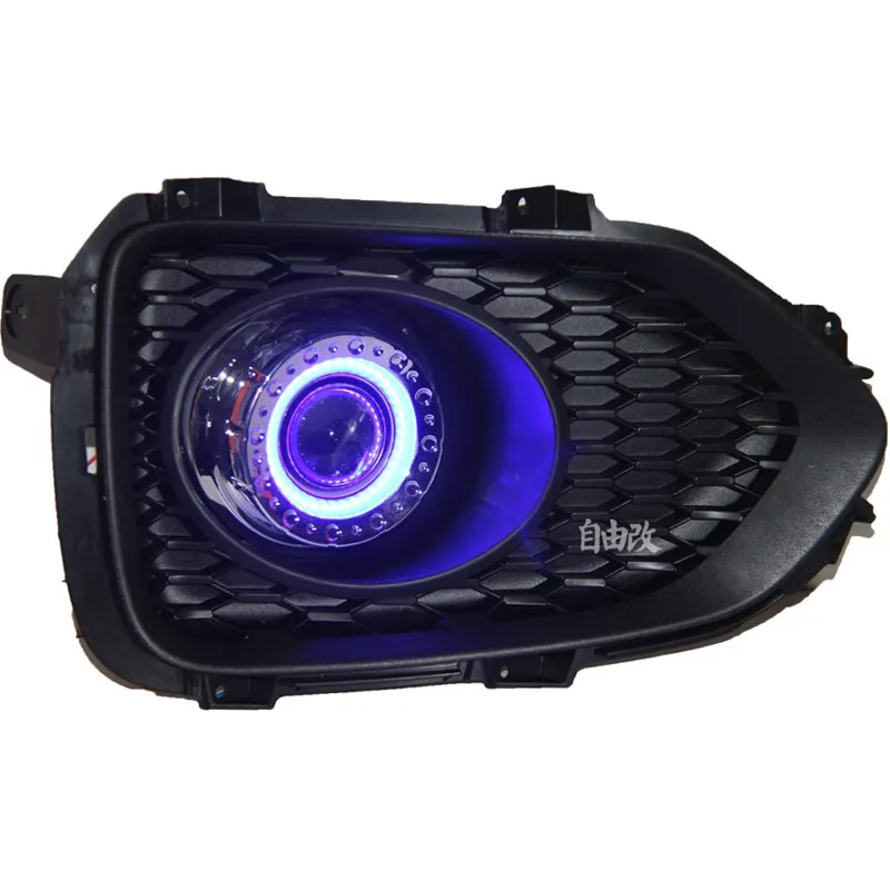 Светодиодный дневный ходовой светильник DRL COB angel eye, объектив проектора противотуманная лампа с крышкой для Kia sorento 2009-12,2 шт