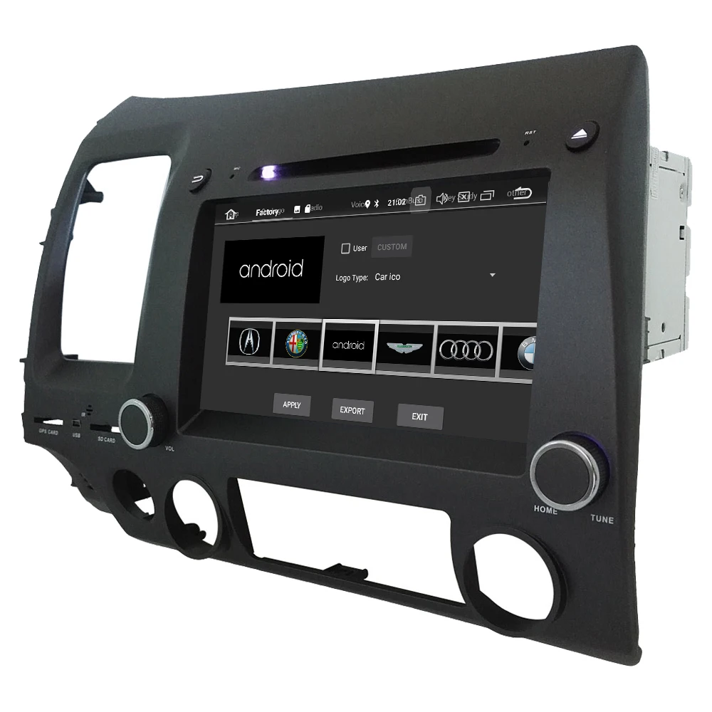 Best KLYDE 8" 4G WIFI Android 8.0 7.1 Octa Core PX5 4GB RAM 32GB ROM Car DVD Multimedia Player Stereo Radio For Honda Civic 2006-2011 2