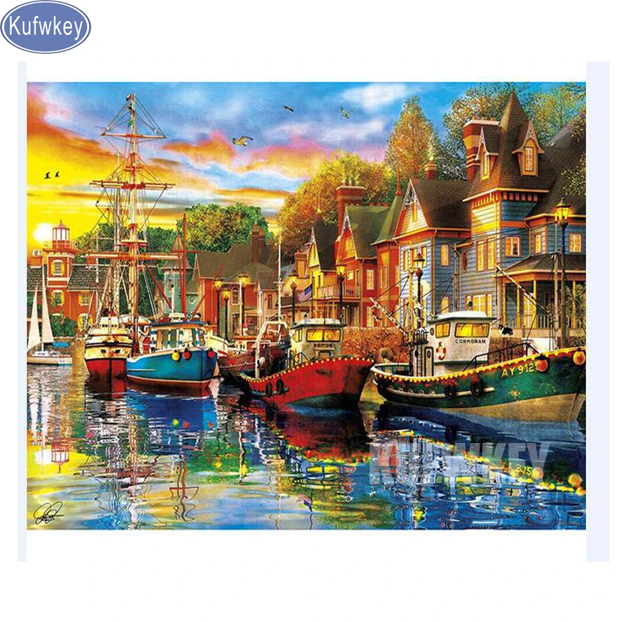 Bentuk Khusus Lukisan Berlian Sae Rumah Perahu Gambar Dari Berlian Imitasi Manik Manik Diamond Mosaik Dijual Kerajinan Kit Dekorasi Rumah 40x30cm Berlian Lukisan Cross Stitch Aliexpress