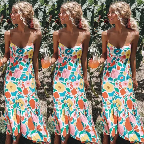 Вечерний пляжный сарафан Maxidress женское платье в стиле бохо сексуальное длинное