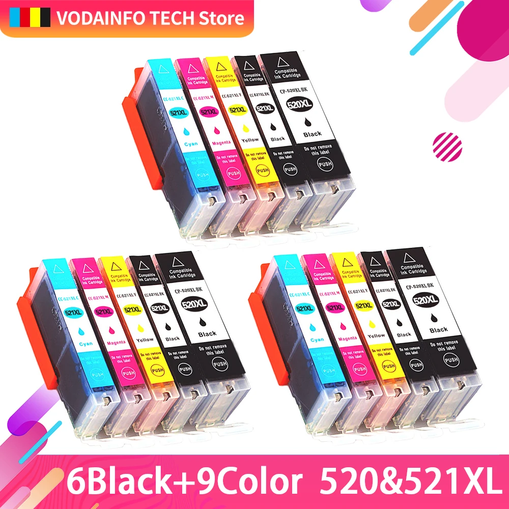 15 x pgi520 чернильные картриджи для Canon Pixma MP540 MP550 MP560 MP620 MP630 MP640 MP980 MP990 MX860 MX870