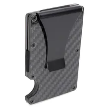Portefeuille mince en métal et Fiber de carbone pour hommes, fonction Anti-Scan, carte de support, pièces de monnaie, offre spéciale, 2020