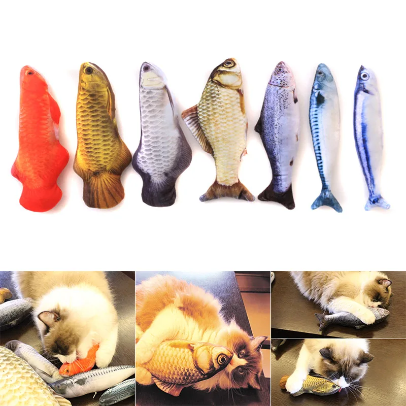 

3D Artificial Fish Plush Sleeping Cushion Cat Scratch Board Catnip Cat Playing Toys @ZJF