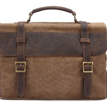 Модная винтажная Мужская Холщовая Сумка Crazy Horse из кожи, мужская сумка через плечо, Холщовая Сумка через плечо, Повседневная сумка-шоппер