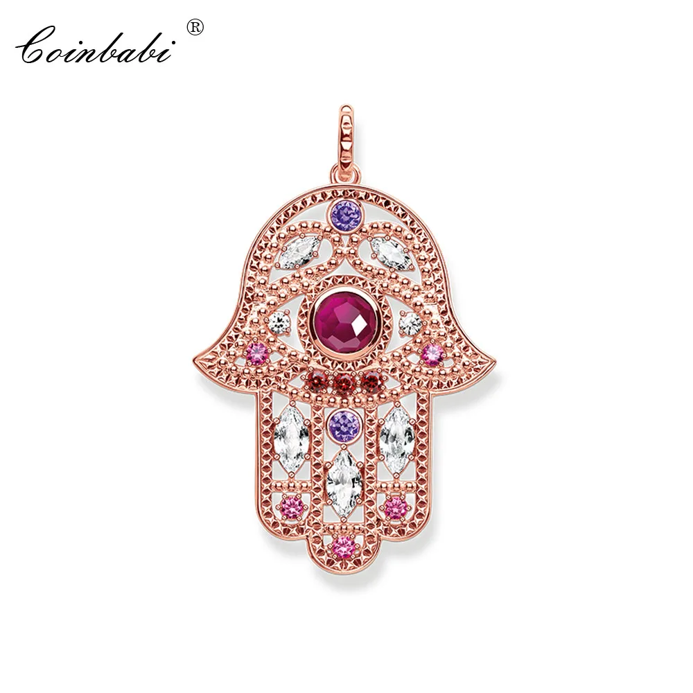 

Pendant Hand of Fatima 925 Sterling Silver Rose Gift For Women Fashion Jewelry Gift Thomas Style Pendant Fit Ts Necklace