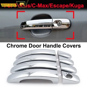 

Chrome Side Door Handle Catch Cover Trim Cap Cup Overlay Decoration For Ford Focus C-Max Escape Kuga 2014 2015 2016 2017 2018