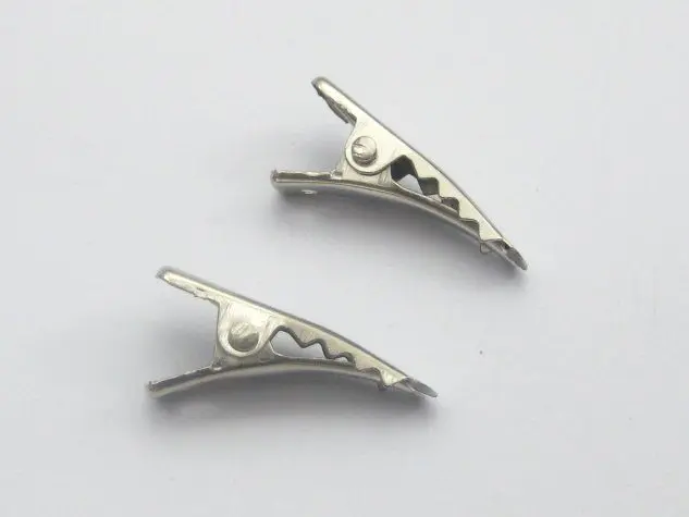 100 Silver Prong Alligator Hair Clips 24mm with Teeth Bows