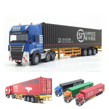 

1:50 Scale Alloy Metal Trailer Truck Container Shunfeng Semi-trailer Container Truck Diecast Model Engineering Vehicle Toys