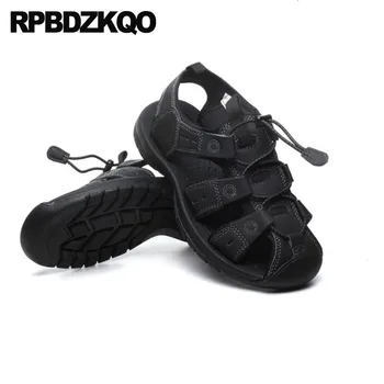 

Sport Breathable Roman Leather Runway Shoes Men Gladiator Sandals Summer Black Waterproof Sneakers Closed Toe Outdoor Italian