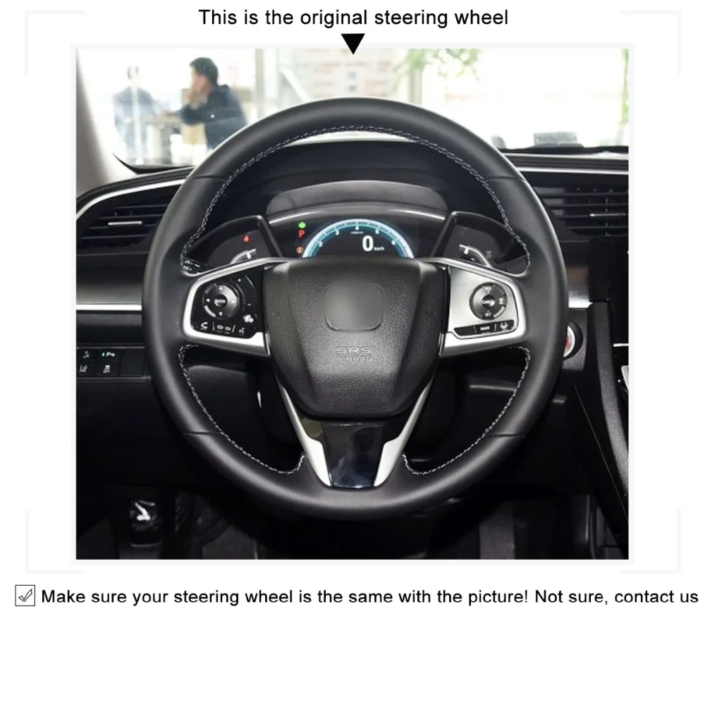 MEWANT черный искусственный кожаный чехол рулевого колеса автомобиля для Honda Civic 10- CRV CR-V- ясность