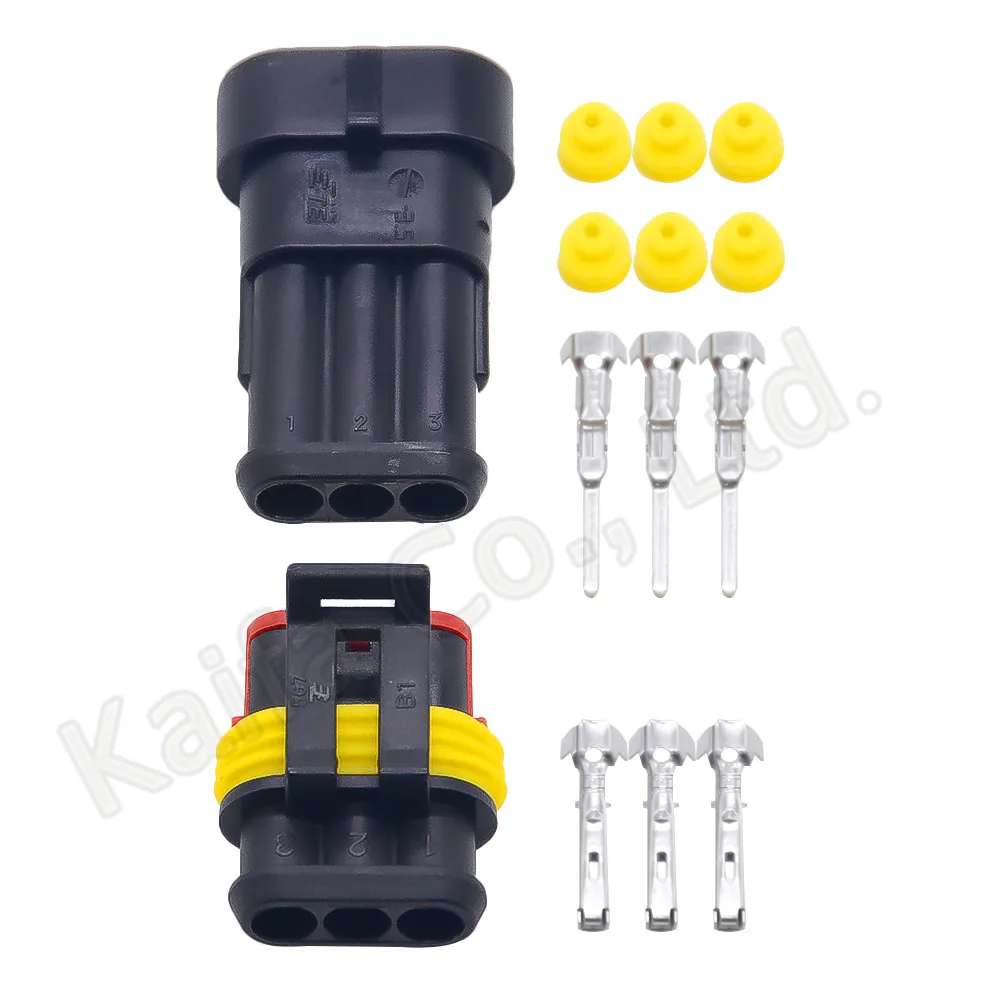 Buy 5 sets Kit 3 Pin 3P Way AMP 1.5 Waterproof