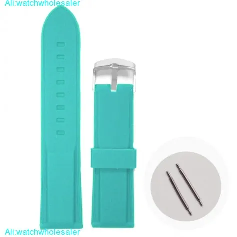 22mm Light Sky Blue Silicone Jelly Rubber Unisex Watch Band Straps WB1054W22JB