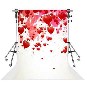 

Valentines Day Red Love heart bokeh backdrop Vinyl cloth High quality Computer print wall Photography Backgrounds