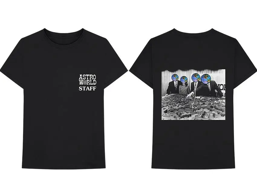 

2018 custome top tee men 100% cotton o neck t-shirt Astroworld album black