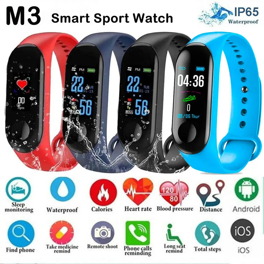 Latest M3X Smart Watch Heart Rate Blood Pressure Monitor Sports Tracker Bracelet Monitor Activity Tracker Smart Band