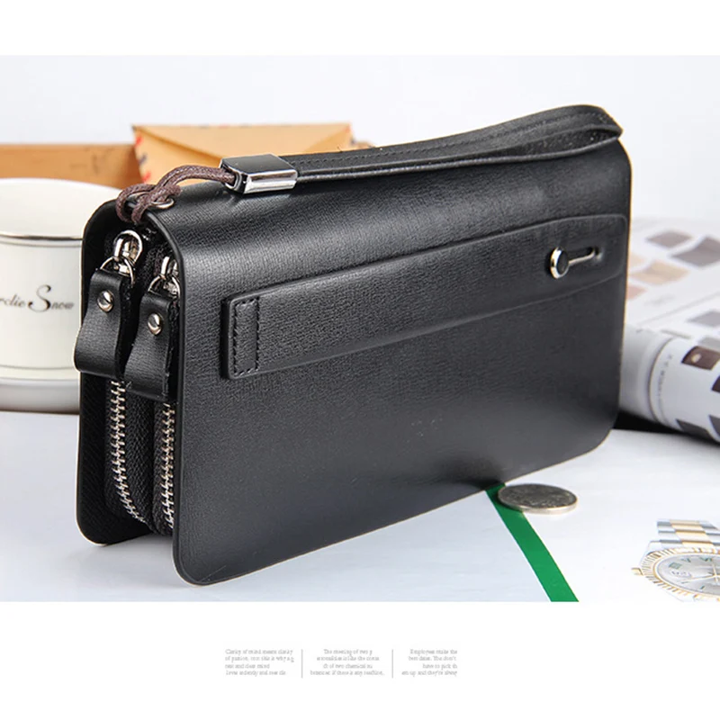 

New Men Classic Wallet Luxury Long Clutch Handy Phone Bag For LG Male Business Leather Purse Large Capacity Men's Clutch Wallets
