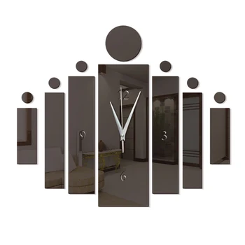 

2018 promotion hot sale quartz watch wall clock modern home decoration diy number acrylic mirror Wall Stickers free shipping 043