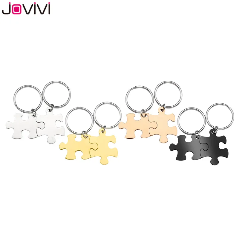 JOVIVI из нержавеющей стали головоломки Брелки для пар кольцо ключей ювелирные