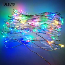 JULELYS 3 м 30 м USB гирлянда медная проволока гирлянды Рождественский светодиодный светильник украшение для спальни праздничные украшения для вечеринки, дня рождения