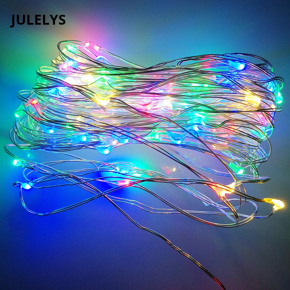 

JULELYS 3M 30M USB Garland Copper Wire String Lights Christmas LED lights Decoration For Bedroom Holiday Party Birthday Decor