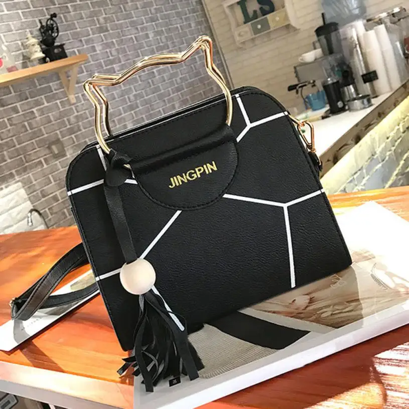 

MOLAVE Shoulder bags new high quality Leather Girls Cute Cat Handle Handbag Purse women shoulder bags crossbody bag jan21