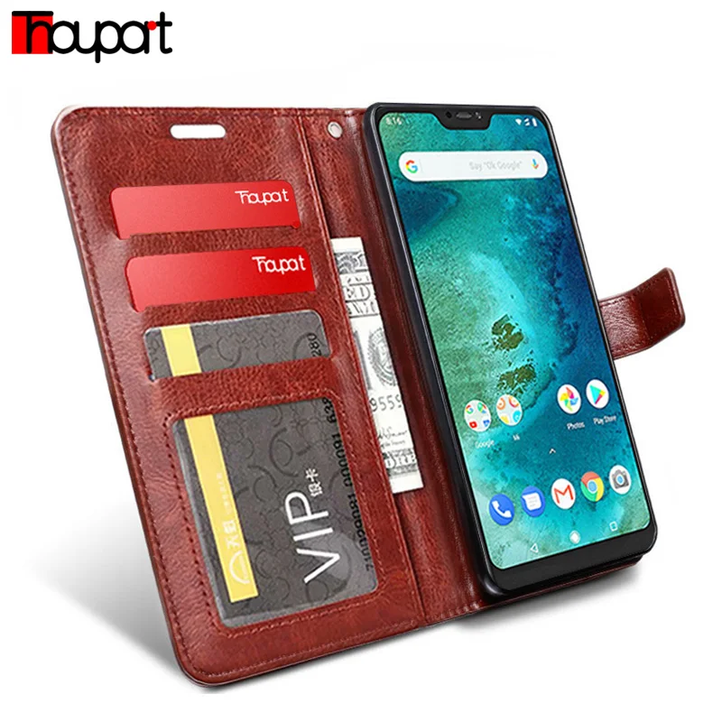 Thouport чехол для Xiaomi Redmi Note 6 Pro 4 + 64 GB кожаный в стиле ретро Чехол портмоне с