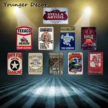 Мой магазин мои правила металлический плакат оловянные знаки винтажный зловещий скоростной магазин шины услуги гаража бензин Texaco настенный художественный принт Декор YA196