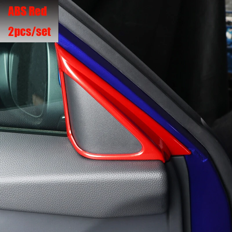 

Красный АБС-пластик для Honda Accord 10, 2018, 2019, Автомобильный интерьер, колонка, звуковое кольцо, наклейка, крышка, отделка, Аксессуары для стайлинга автомобиля, 2 шт.