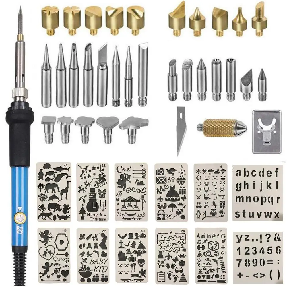 60w wood Burning tool Pyrography Pen Adjustable Temperature font b Soldering b font iron with carving