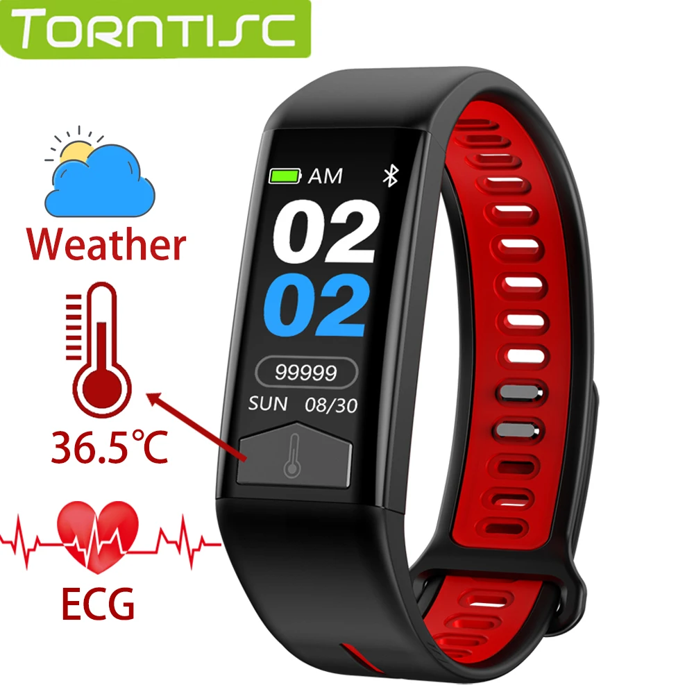 Смарт-часы Torntisc ECG с монитором температуры тела IP68 водонепроницаемые часы для