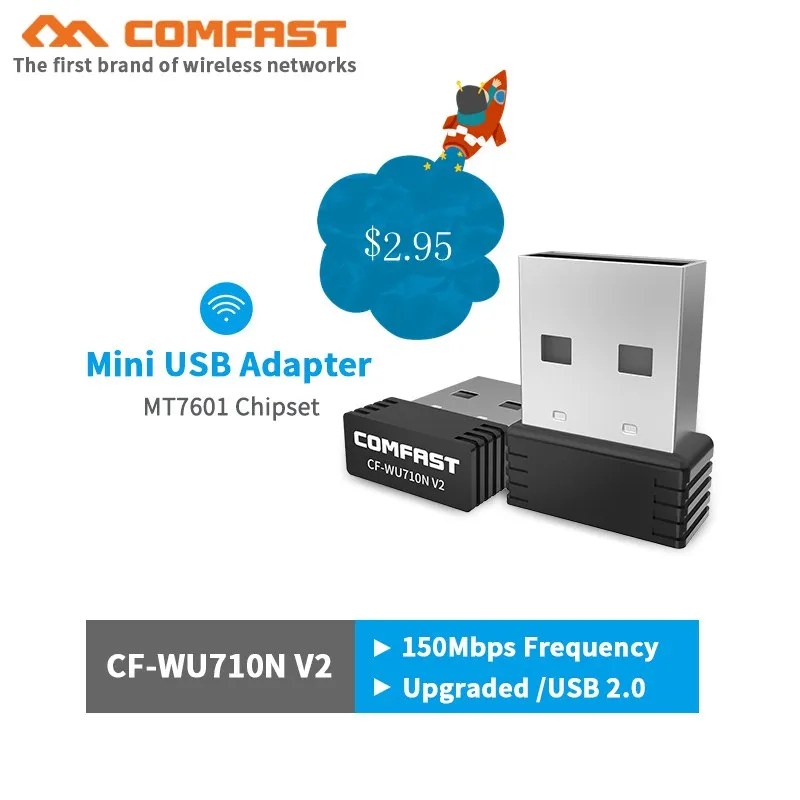 

COMFAST Mini USB Wifi adapter 2.4G Wifi dongle 150Mbps mt7601 chip usb ethernet Wifi Emitter PC computer Network Card soft AP