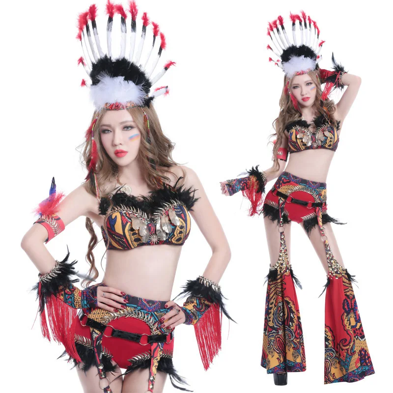 Танцевальная одежда национальный ветер восстановление древних способов DJ певец подиумная Танцевальная Студия сексуальная одежда женские ds костюмы сценическое представление