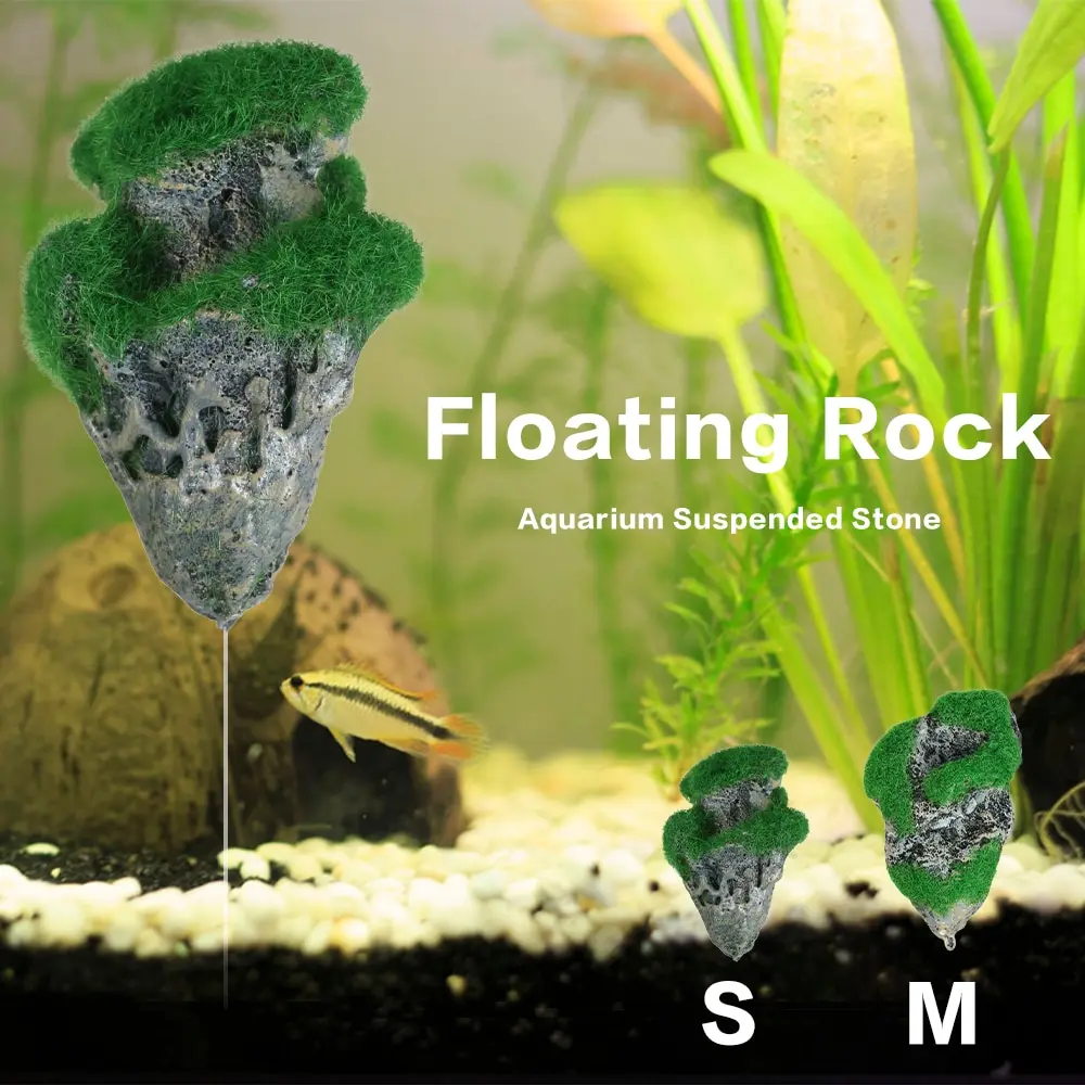 Floating Rock Suspended Artificial Stone Aquarium Accessories