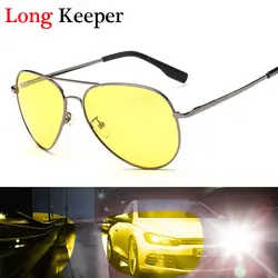 Длинные Хранитель Для мужчин поляризованных солнцезащитных очков UV400 Ночное видение Мужской вождения очки Eyewears HD объектив овальные