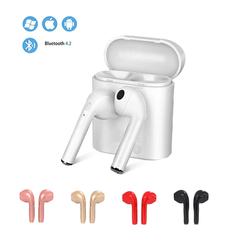 

I7s TWS Wireless Headphones Bluetooth Earphone In-ear Stereo Earbud Headset with Charging Box for IPhone Huawei All Smart Phone