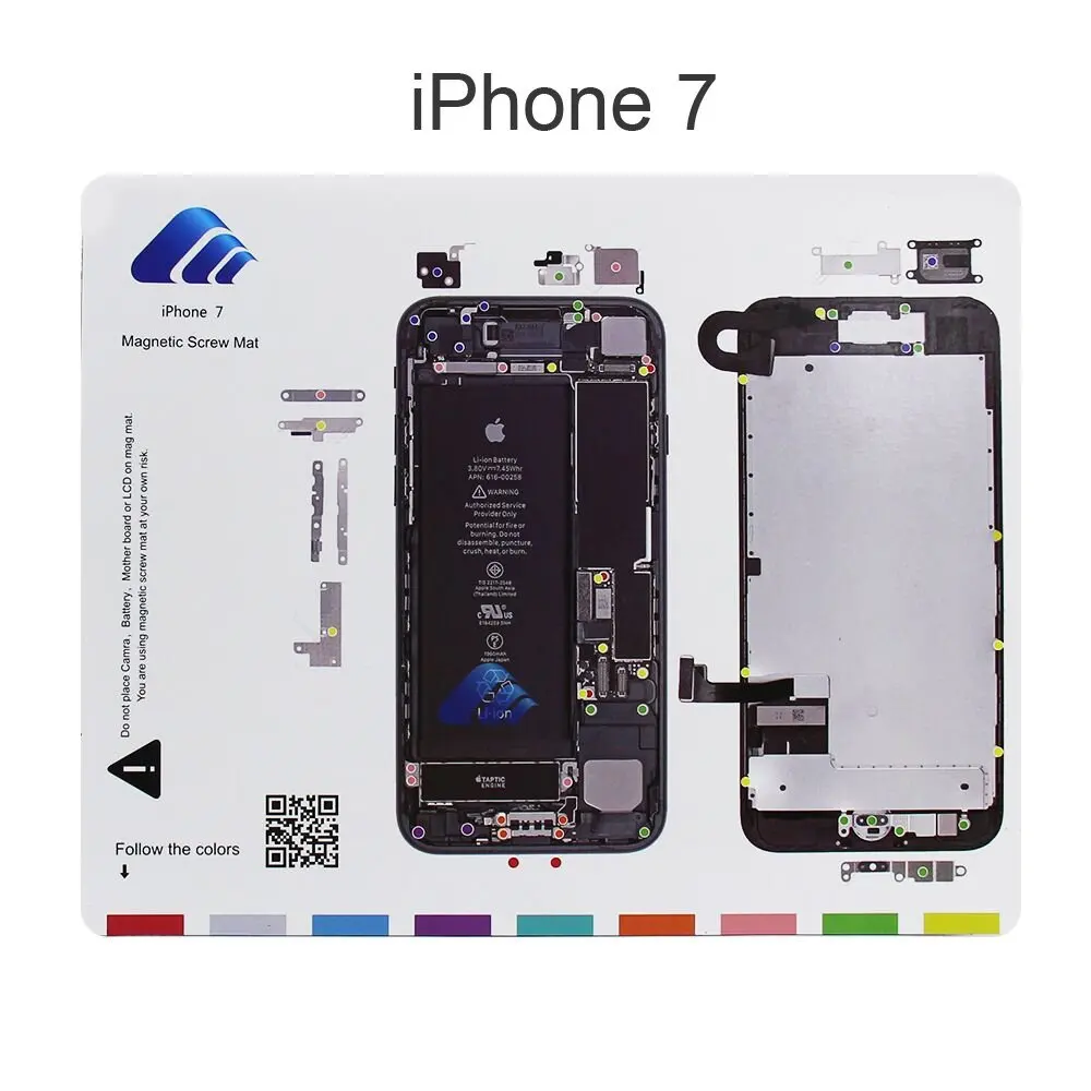 10 видов Профессиональный Магнитный винт коврик рабочий для iphone 4 4s 5 5c 5s 6 6s 6plus plus 7