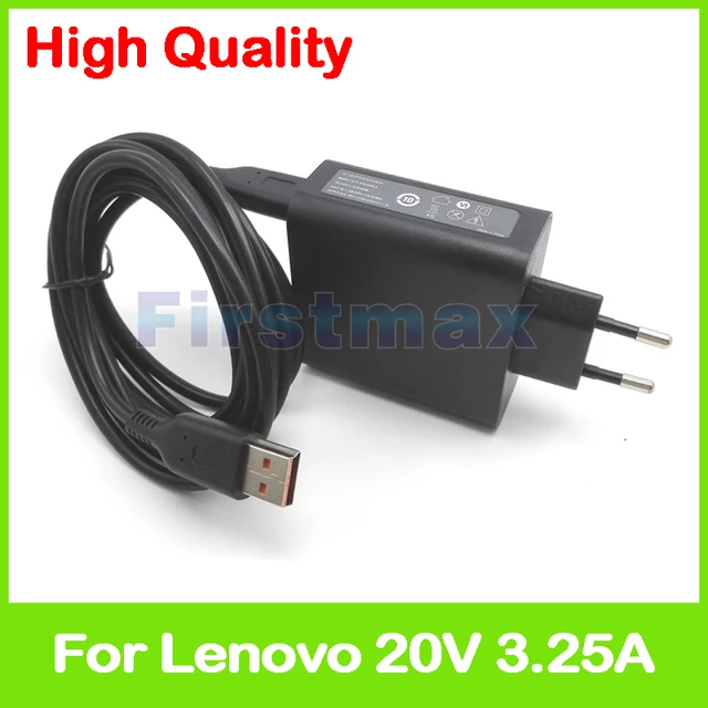 Special Offers 20V 3.25A 5.2V 2A USB AC Power Adapter for Lenovo Yoga 4 4S Pro Ultrabook tablet charger ADL65WLB 5A10G68674 5A10G68675 EU Plug