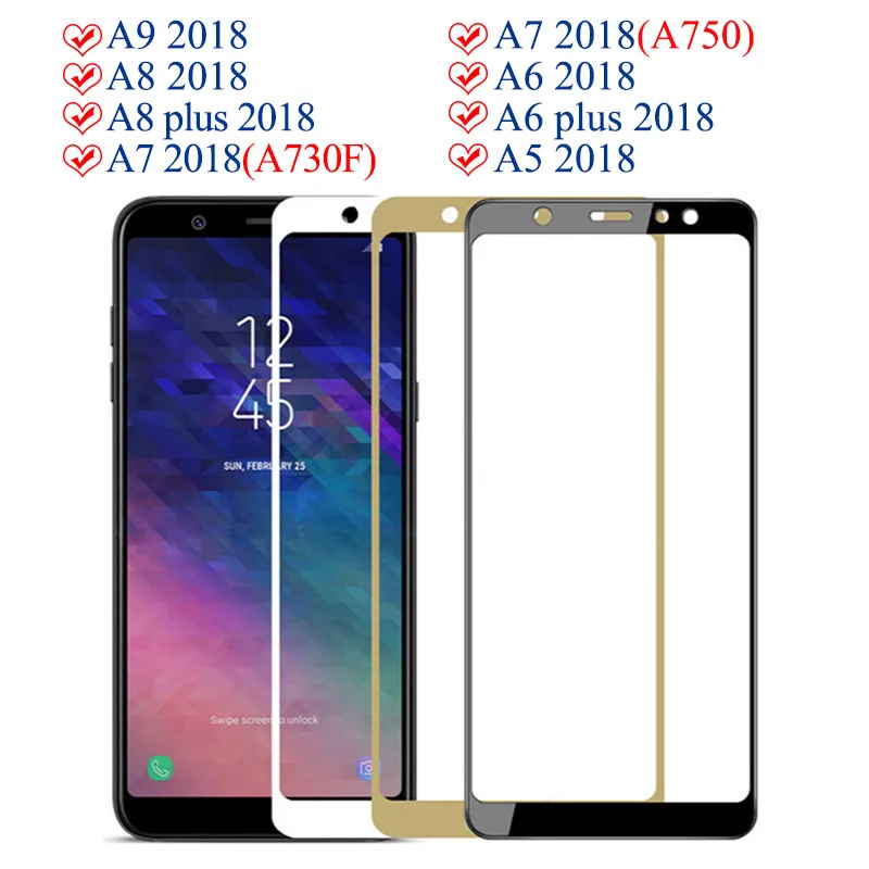 Защитное стекло для Samsung Galaxy A9 A7 A5 A8 A6 Plus закаленное Samsun Samsyng Galax Gelaksi A 9 8 7 6 8a 9a