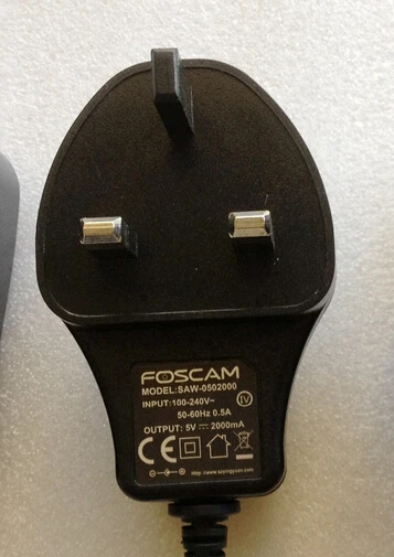 Foscam 5 В 2A originakl Великобритания Plug Адаптеры питания конвертер для fi8909w fi9821p fi9831p fi9826p Foscam Крытый IP Камера