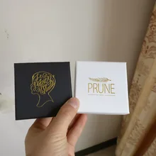 100 шт./лот, высокое качество, роскошная белая/коричневая/черная/серебряная бумажная коробка для упаковки ювелирных изделий, кольца, напечатанный логотип торговой марки на заказ