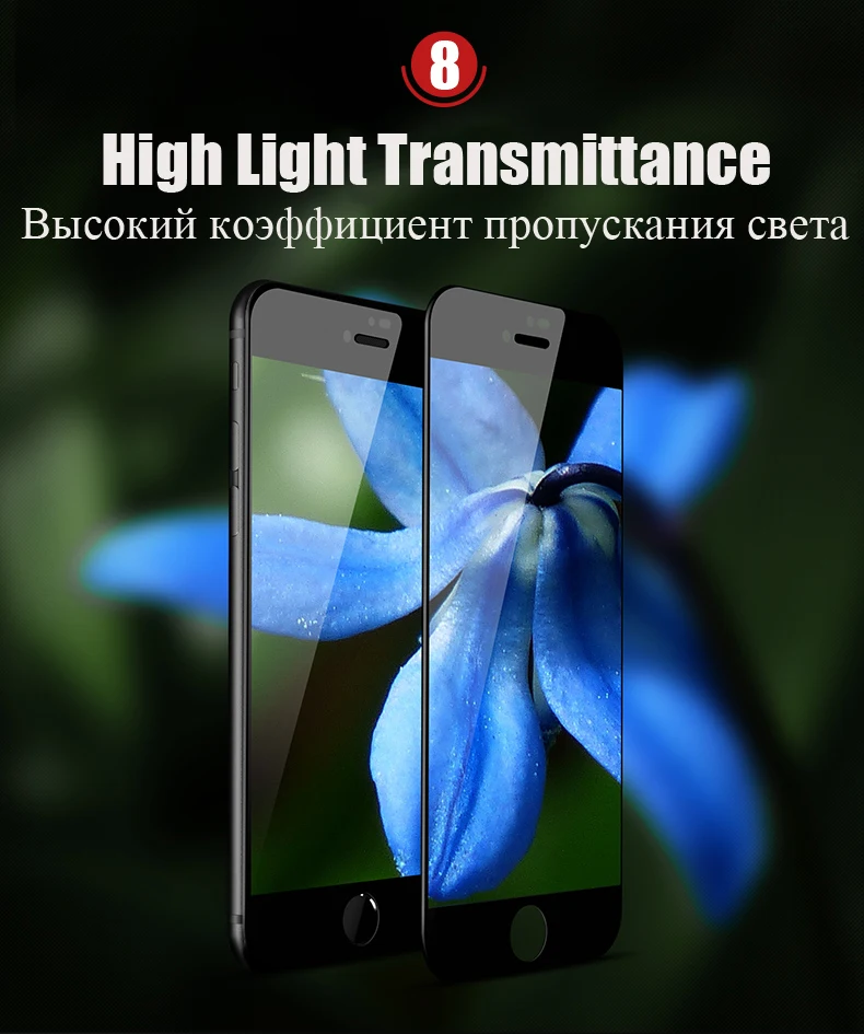 TOMKAS Glass For iPhone 7 8 Screen Protectors 4D Round Curved Edge Full Cover Protective For iPhone 7 8 Plus Tempered Glass