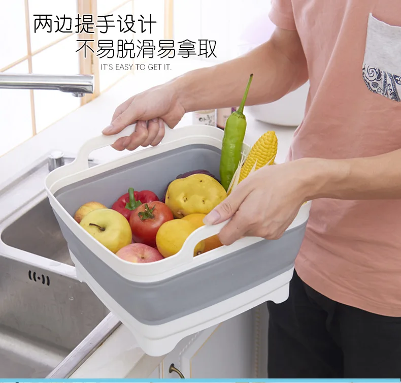 Foldable fruit vegetable storage basket Container Creative Portable Kitchen Cleaning Tools Camping Fishing Outdoor Accessories    (15)