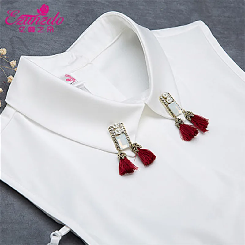 Sweater with collared shirt attached womens Clearance