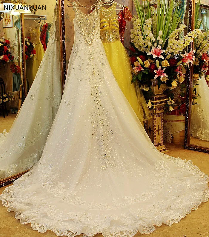 Vestido de Noiva 2021 аппликации кружево Королевский поезд свадебное платье размера плюс