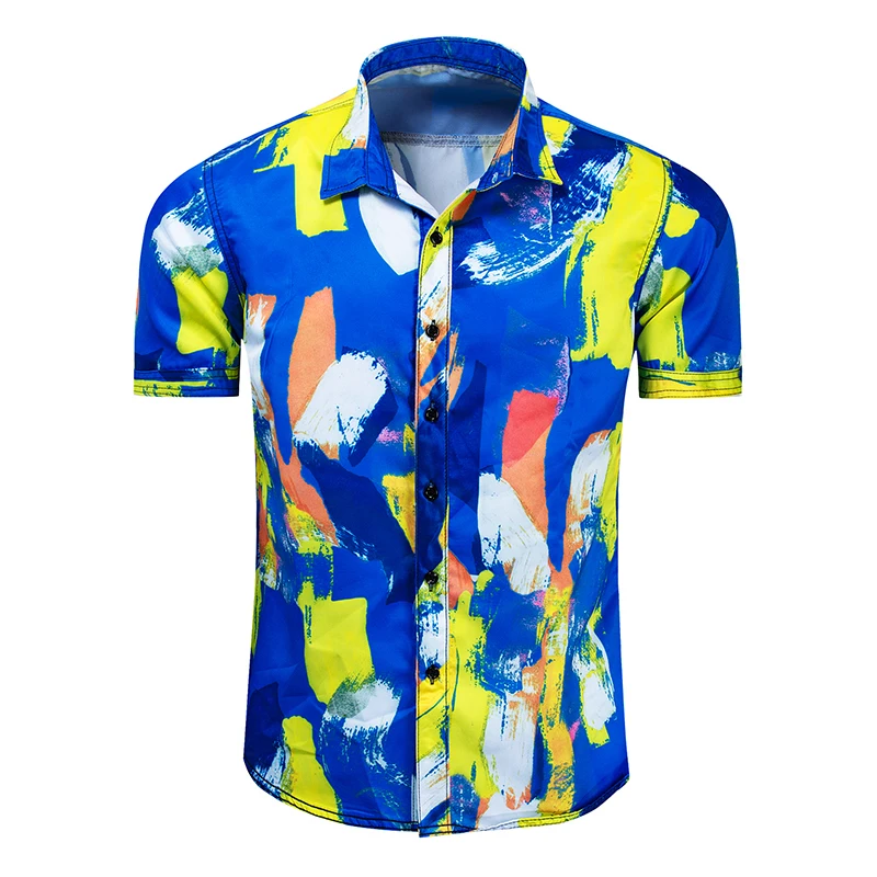

Shirt Men's Summer New Short-sleeved Men's Fashion Printed Shirt Short-sleeved Casual Cotton Shirt Shirt