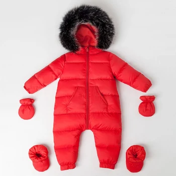 

baby winter clothing newborn snow wear bebe overalls warm snowsuit infant girl duck down coats real fox fur toddler jumpsuit boy